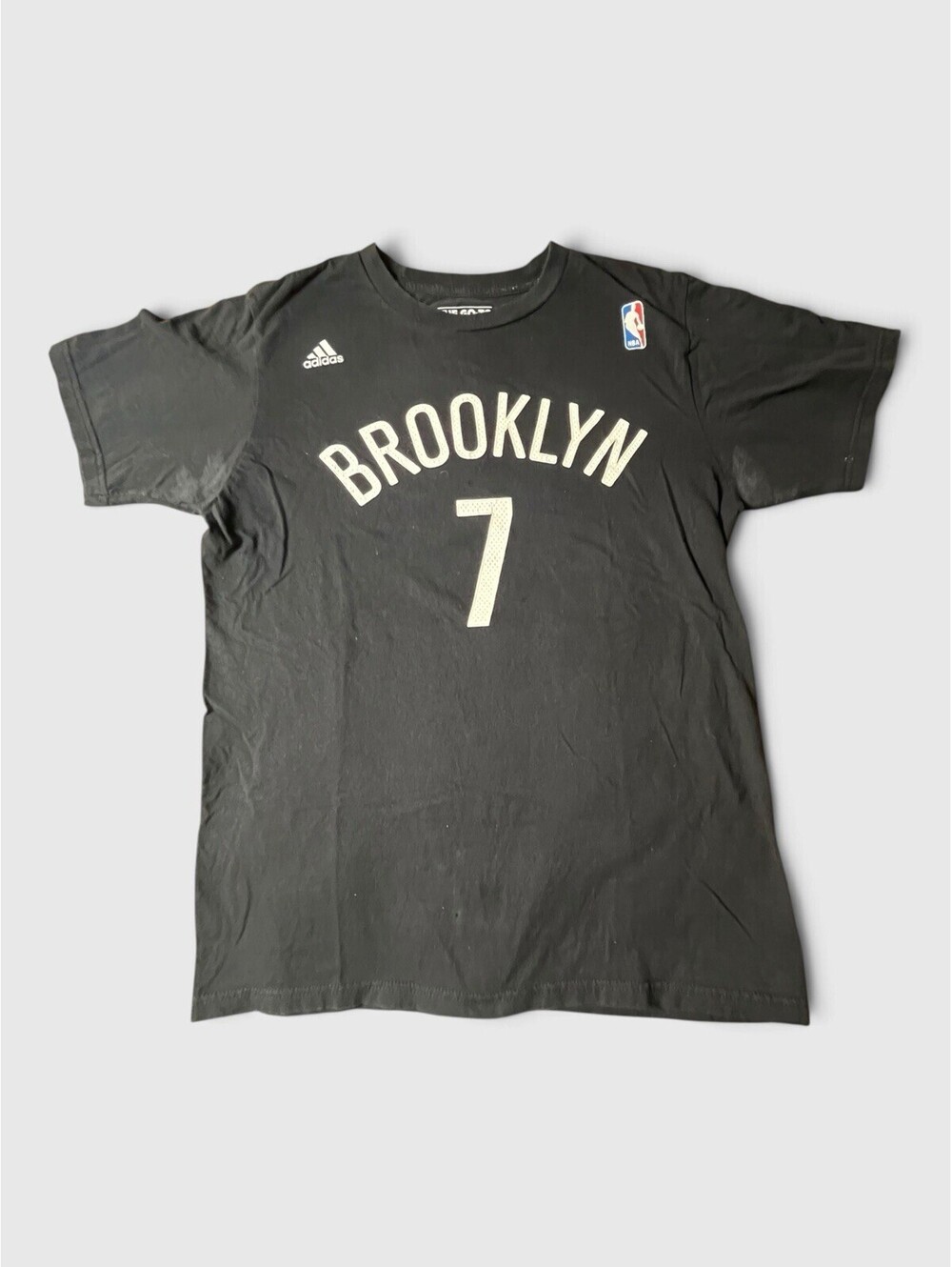Adidas NBA Brooklyn Nets Joe Johnson 7 Player T-Shirt Black Men's Sz Med Faded
